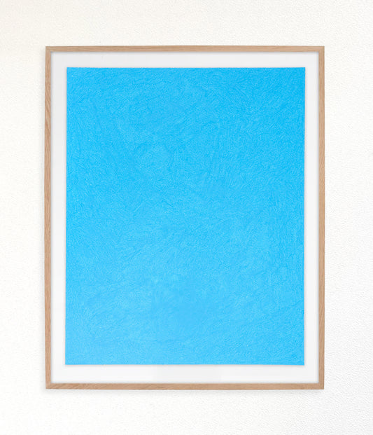 One Light Blue Panda Crayon on White Paper